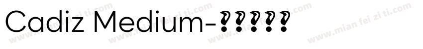 Cadiz Medium字体转换